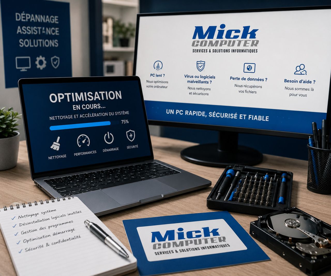 Optimisation et nettoyage d'un ordinateur portable devenu lent - Mick Computer