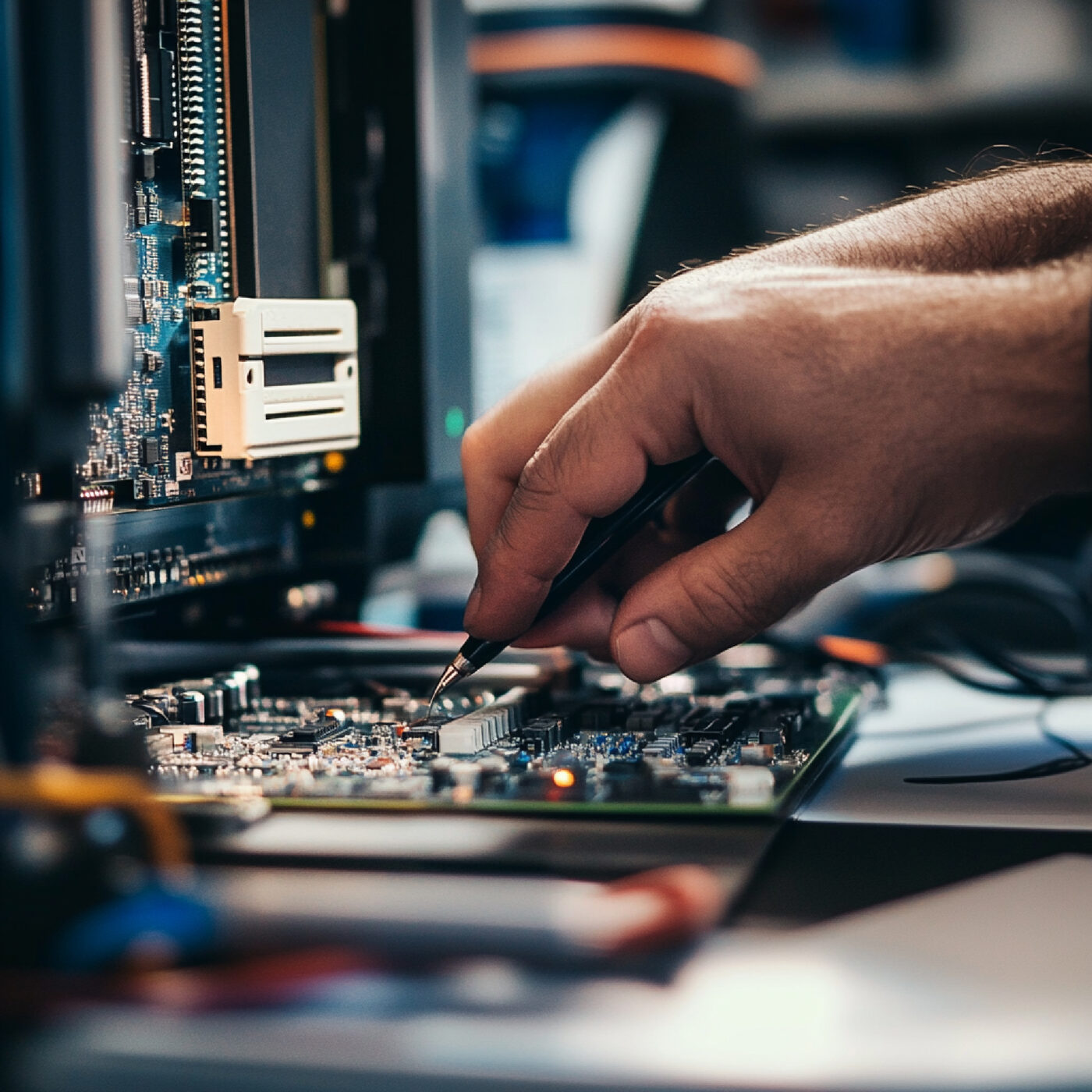 Technicien réparant un ordinateur en panne - Mick Computer Wallonie